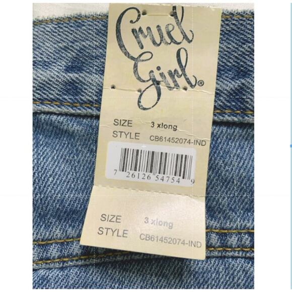 Cruel Girl Dakota Jeans Womens 3 Relaxed Straight Mid Wash Casual Streetwear NWT - Picture 10 of 10